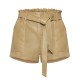 Leather beige shorts
